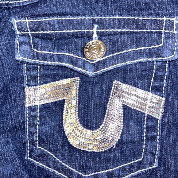 True Religion Dark Blue Flare Jeans - Picture 11 of 13